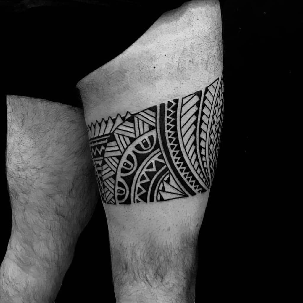 thigh polynesian tribal tattoo jonytattoo_