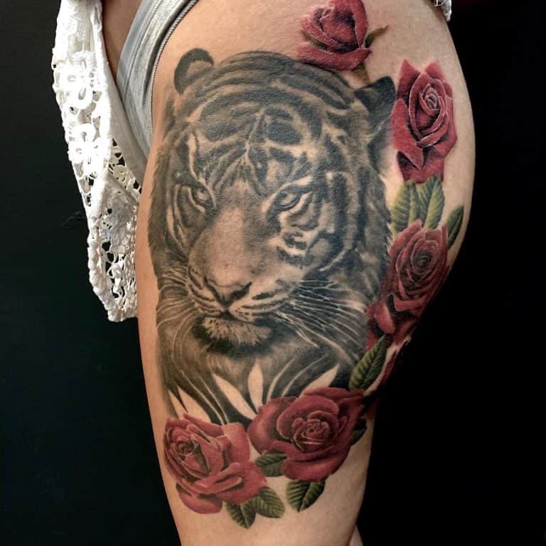 61 Immense Tiger Rose Tattoo Ideas [2024 Inspiration Guide]