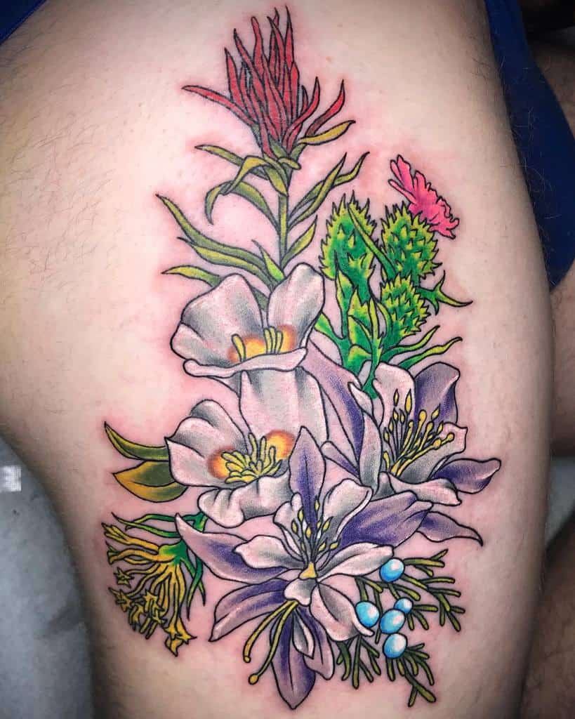 thigh wildflower tattoos cody_ryan_pappas
