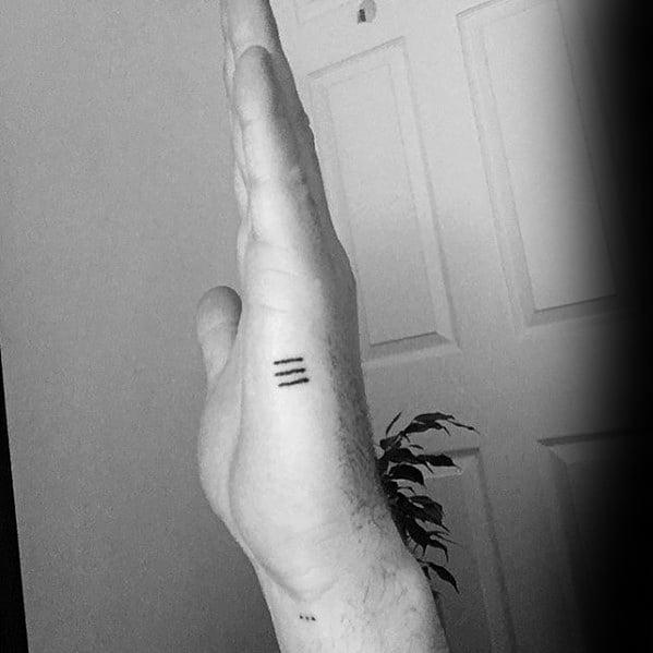 Three Simple Lines Mens Side Of Hand Tattoo