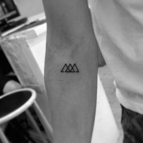 Three Triangles Mens Small Simple Forearm Tattoo Designs