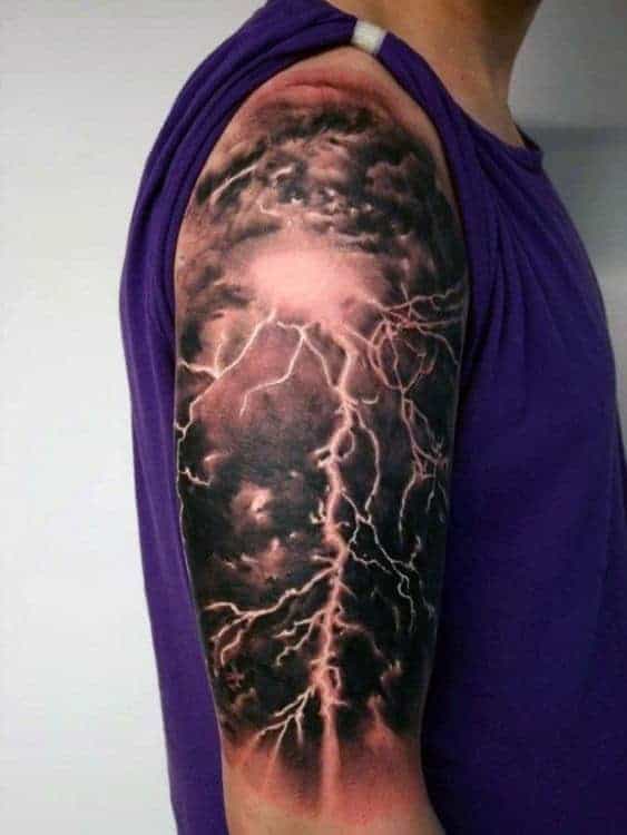 thunder-mens-half-sleeve-tattoo-ideas