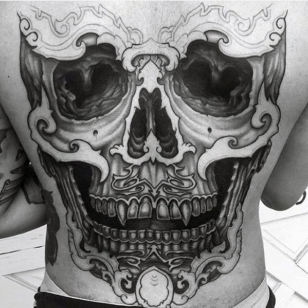 Tibetan Skull Tattoo Ideas On Guys Back