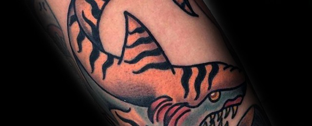 50 Tiger Shark Tattoo Designs For Men – Sea Tiger Ink Ideas