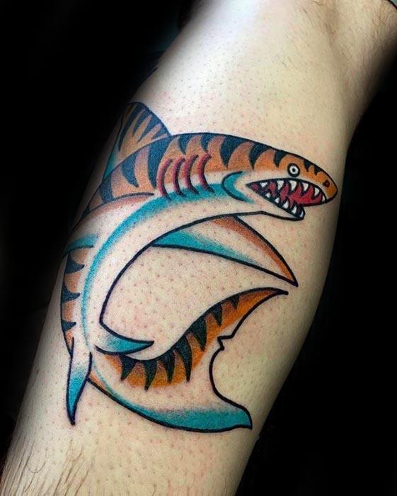 Tiger Shark Tattoo Ideas For Males