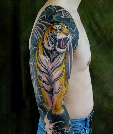 Tiger Sleeve Male Tattoo Designs