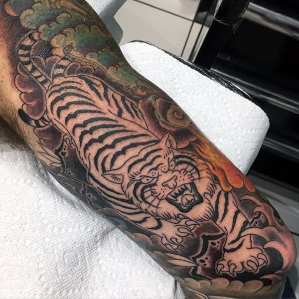 Tattoo Sleeves - Tiger vs. Dragon Temporary Tattoo Sleeves (Pair) – Bewild