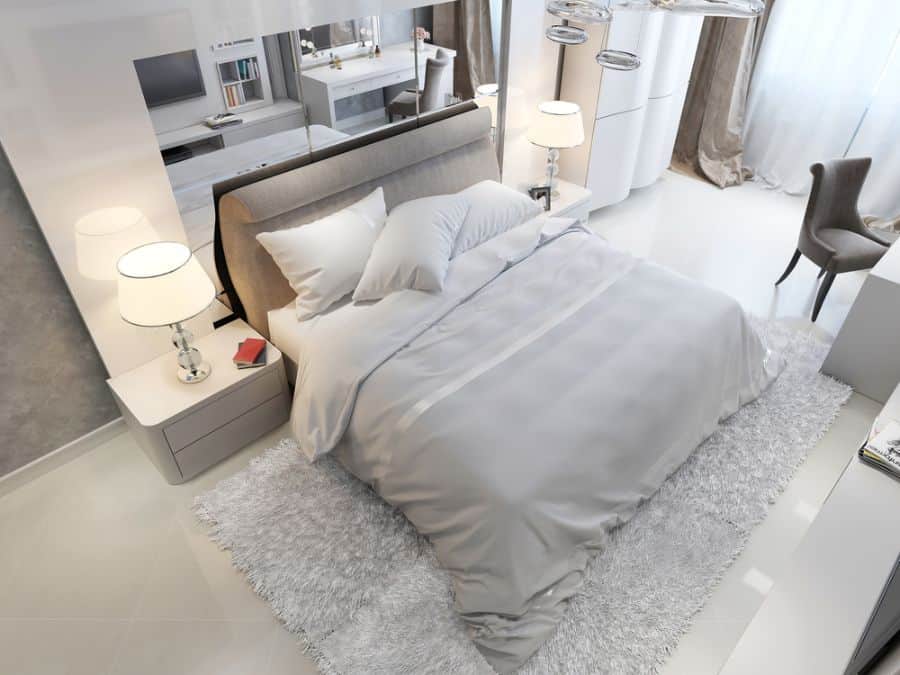 luxury bedroom tiled floor