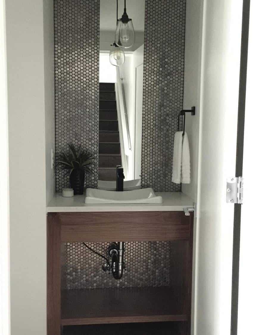 mosaic wall tiles small bathroom sink 