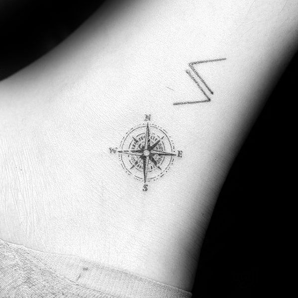 Tiny Small Detailed Simple Star Mens Lower Leg Ankle Tattoo