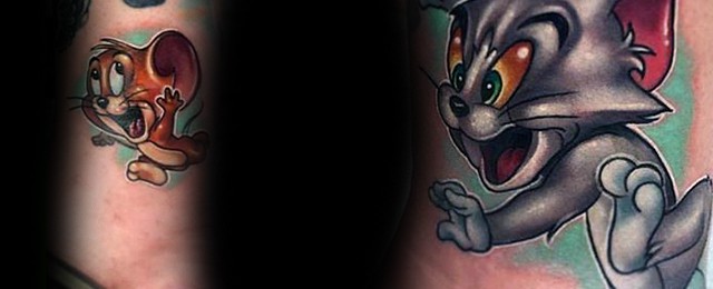 40 Tom And Jerry Tattoo Designs For Men – Cartoon Ink Ideas