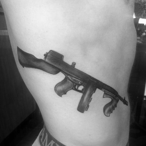 Tommy Gun Mens Tattoos