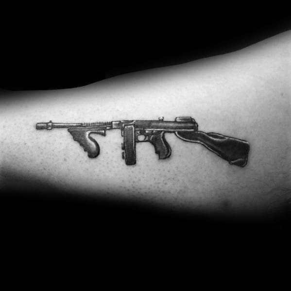Tommy Gun Tattoo Design Ideas For Men