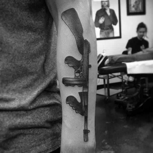 Tommy Gun Themed Tattoo Design Inspiration