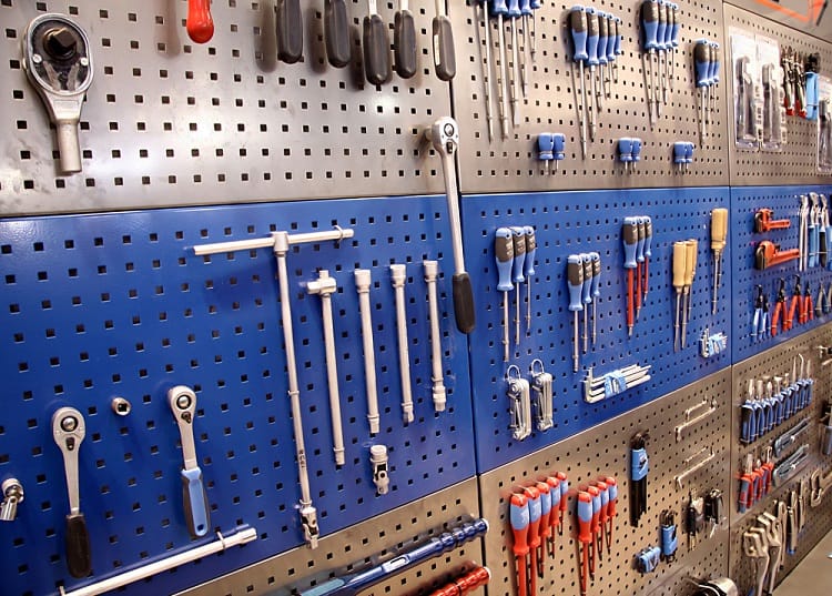 tools wall garage pegboard