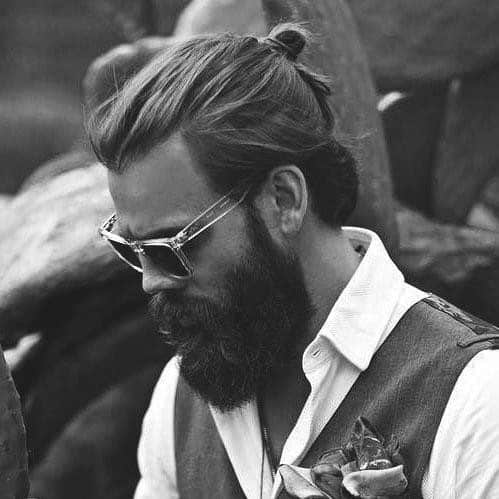 Top Knot Male Long Hairstyles For Round Faces