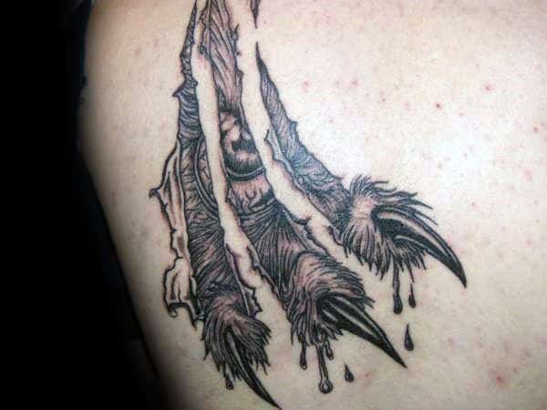 Torn Skin Guys Bear Claw Tattoo Ideas