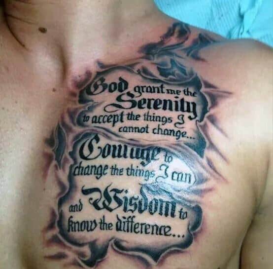 Full Serenity Prayer Tattoo