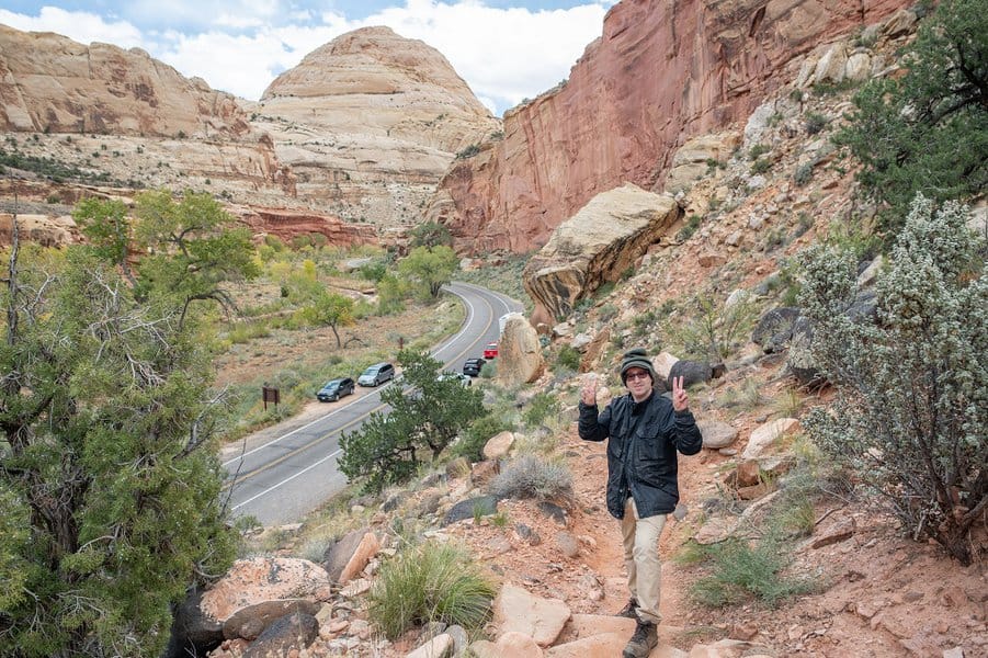 tourist at Capitol Reef National Park