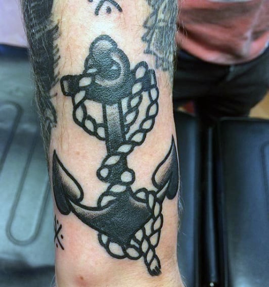 Traditional Anchor Tattoo For Men