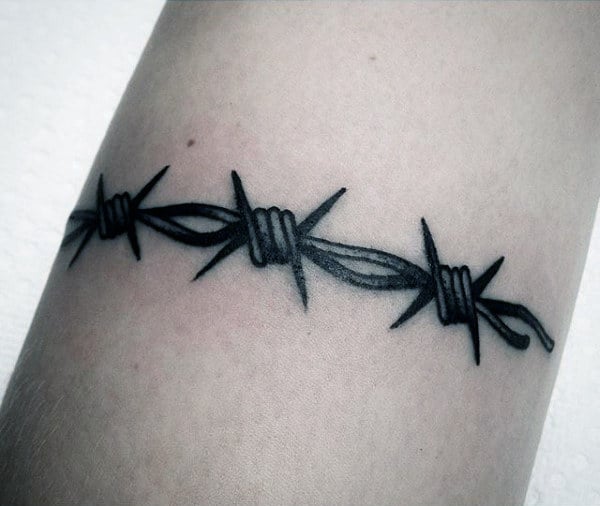 Traditional Barbed Wire Armband Tattoos For Guys