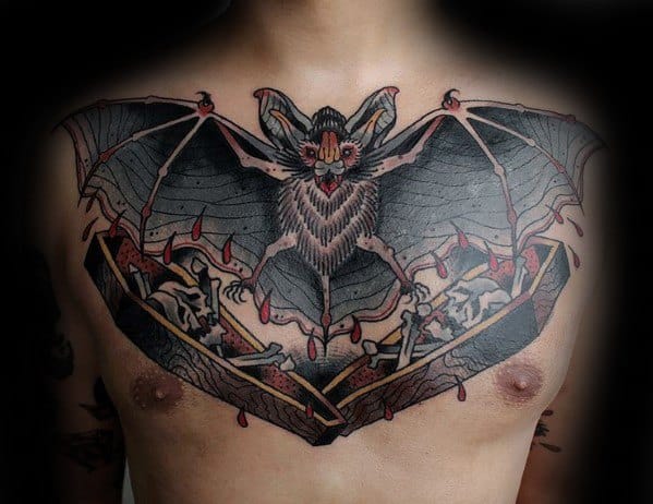 Traditional Bat Tattoo Ideas For Males