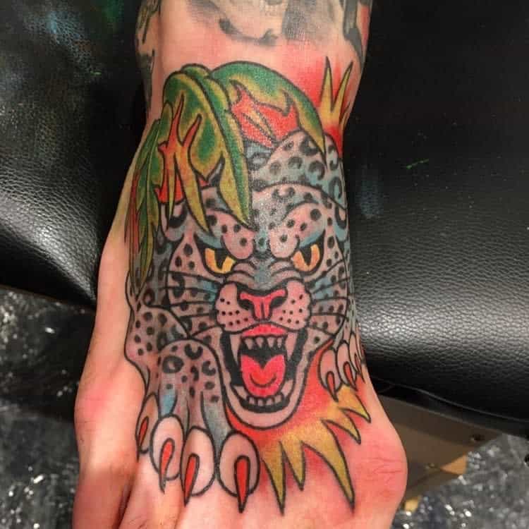 Big angry jaguar traditional tattoo. Done in San Diego, CA. #traditio... |  TikTok
