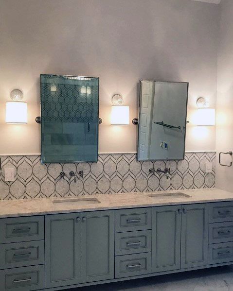 dual vanity bathroom cabinet with two mirrors