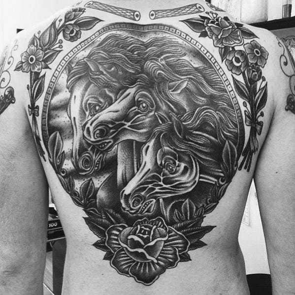 Traditional Horse Mens Tattoo Designs
