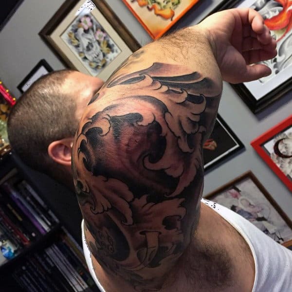 Traditional Mens Elbow Tattoo