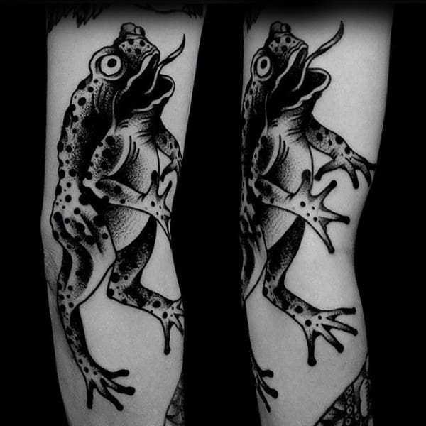 Traditional Old School Guys Frog Arm Tattoo Ideas