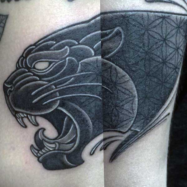 Traditional Panther Head Tattoo For Men