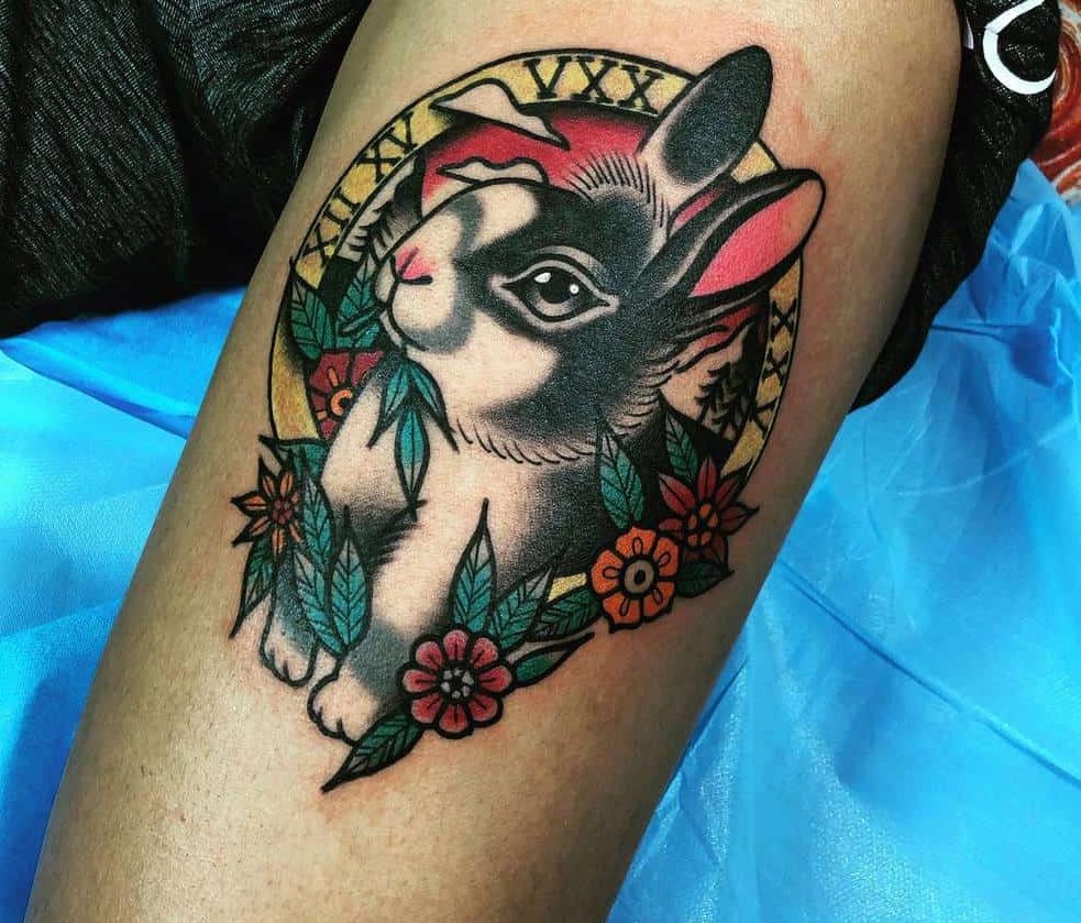 Chinese Zodiac Rabbit Tattoo  New tattoo by Russ Abbott of   Flickr