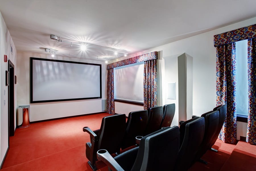 Traditional Red Home Theater Seating