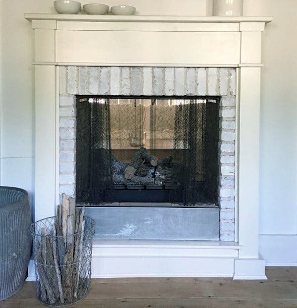 gas fireplace with mantel