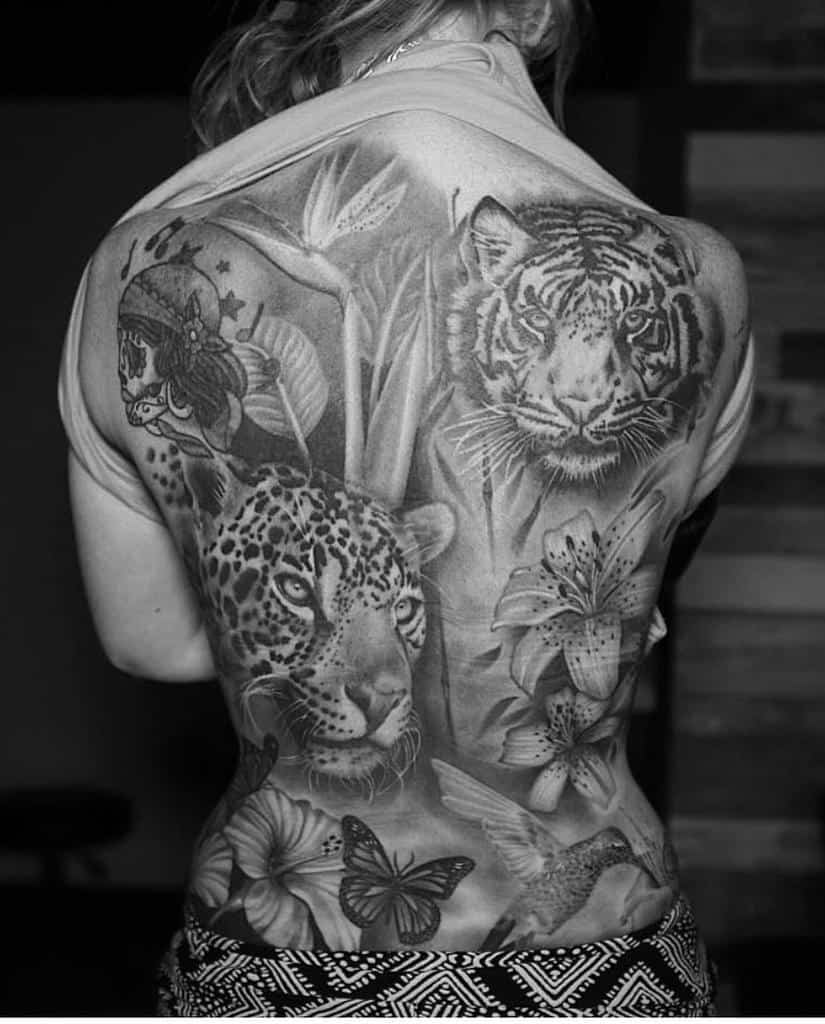 31 Breathtaking Full Back Tattoo Designs  TattooBlend  Leopard tattoos  Cheetah tattoo Cheetah print tattoos