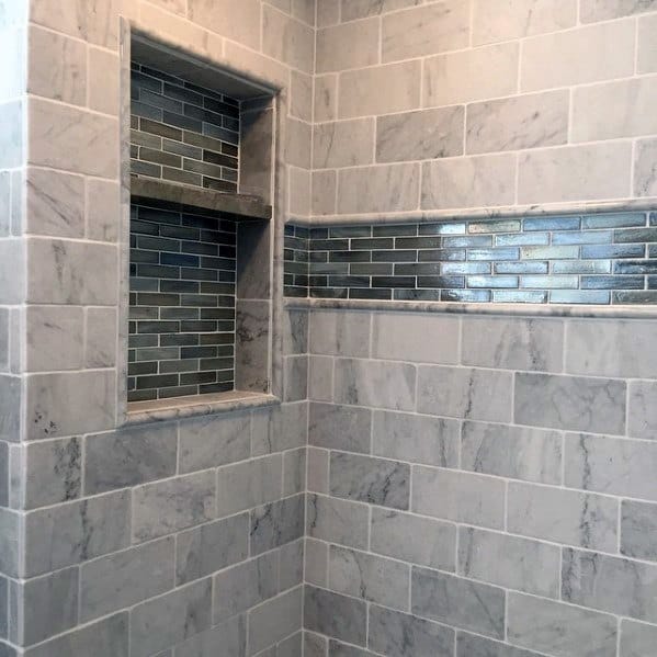 marble bathroom recessed walls