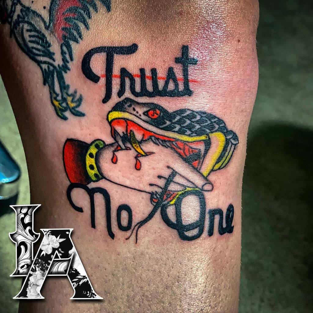 traditional trust no one tattoos tattoosbylongarm