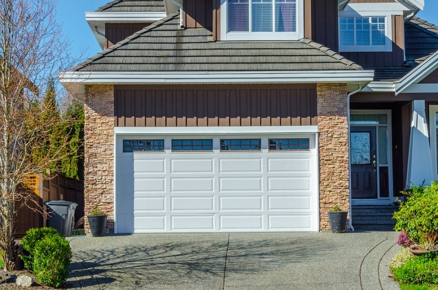 Traditional White Painted Wood Garage Door Ideas