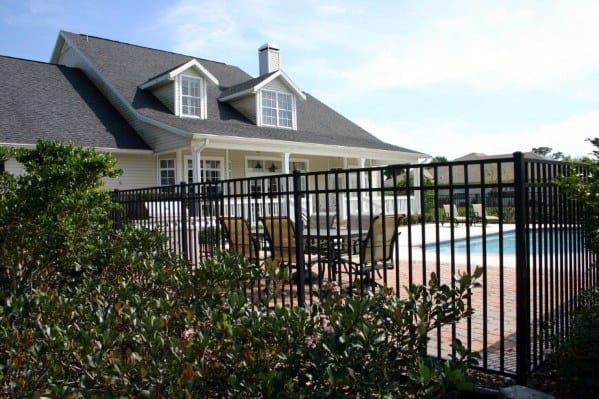 Traditional Wrought Iron Metal Black Painted Home Ideas Pool Fence