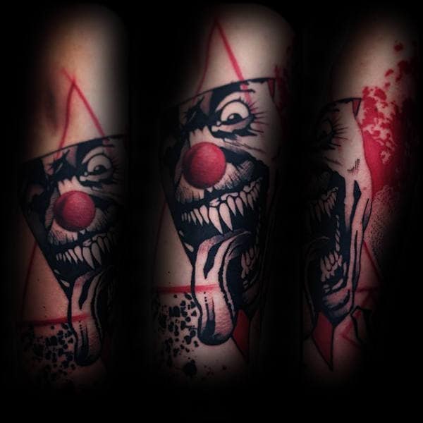Trash Polka Evil Clown Mens Forearm Tattoos