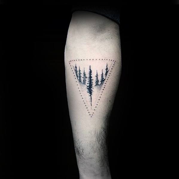 Triangle Dots Trees Guys Simple Forearm Tattoo Designs