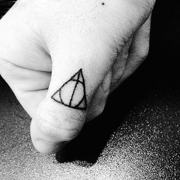 Triangle With Circle And Cross Guys Thumb Tattoo Ideas