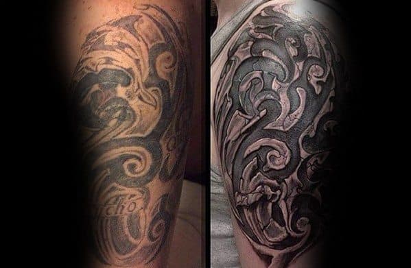 Tribal 3d Mens Arm Tattoo Cover Up Ideas