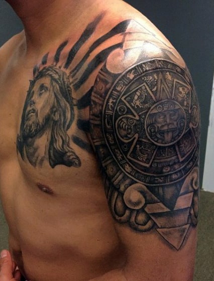 Tora Sumi Tattoo  on Instagram Aztec calendar inspired piece  pequevrstattoo