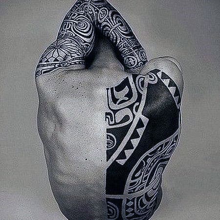 Tribal Back Male Tattoos Designs