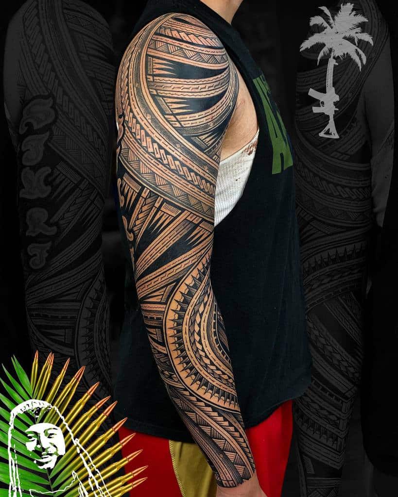 tribal black arm tattoo lalaellsworth