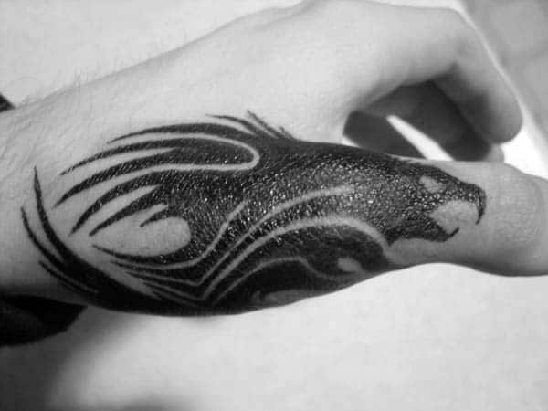 Tribal Dragon Mens Hand Tattoos