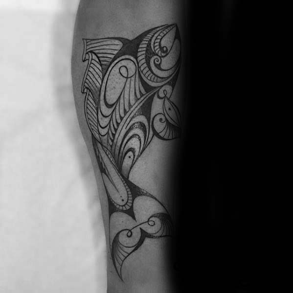 Tribal Fish Forearm Mens Tattoo Designs