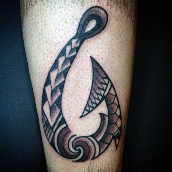 Tribal Fish Hook Style Mens Tattoo